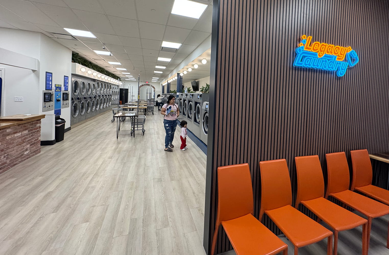 Wash & fold drop-off counter at Legacy Laundry Plainfield