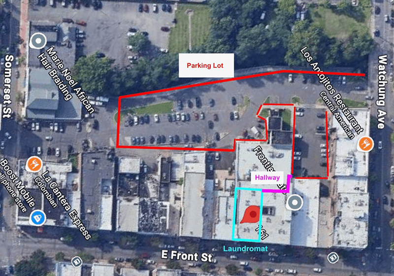 Google map showing Legacy Laundry location at 161 E Front St, Plainfield, NJ 07060